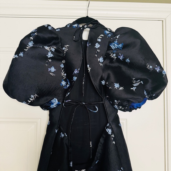 🆕 NWT GANNI floral jacquard open back midi dress‎ • size 36 - Picture 5 of 8